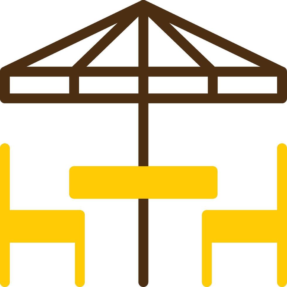 patio mueble amarillo mentir circulo icono vector