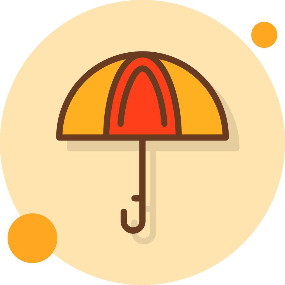 paraguas lleno sombra circulo icono vector