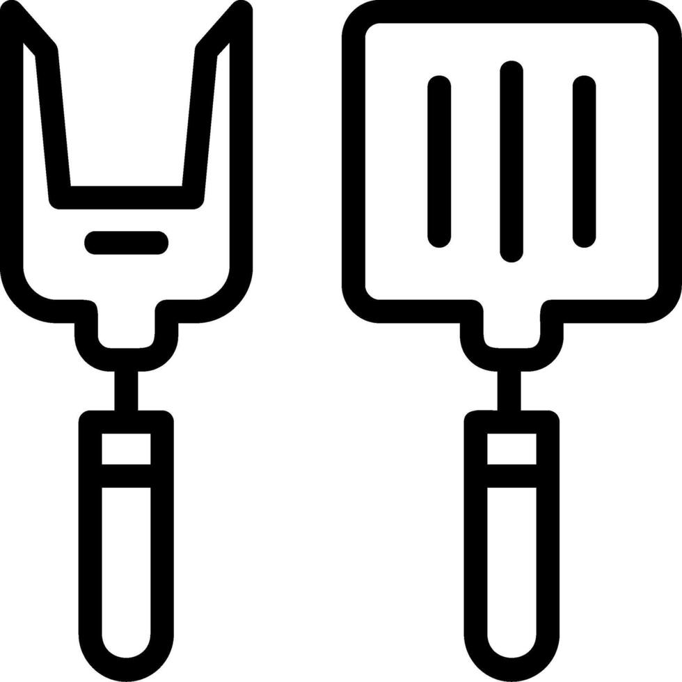 BBQ Tools Line Icon vector