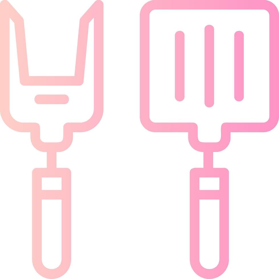 BBQ Tools Linear Gradient Icon vector