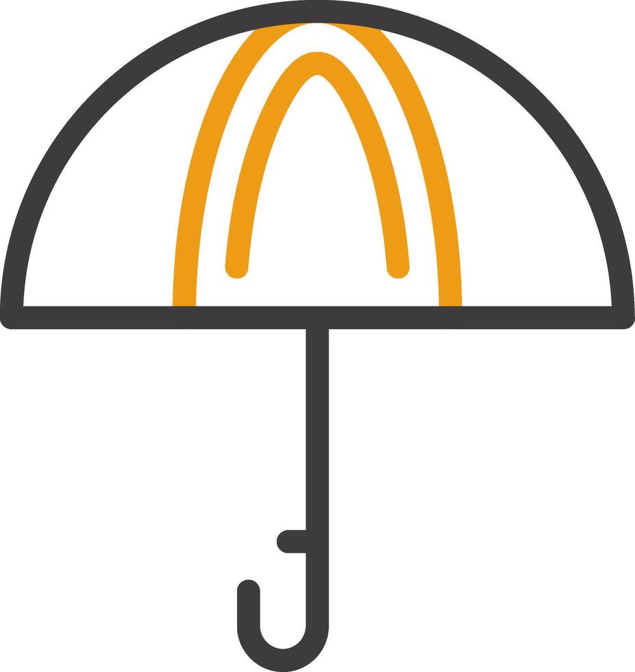 Umbrella Line Circle Icon vector