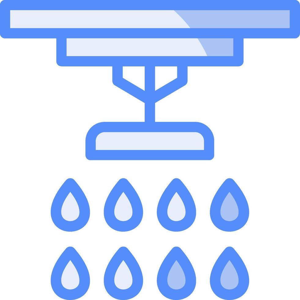 Sprinkler Line Filled Blue Icon vector