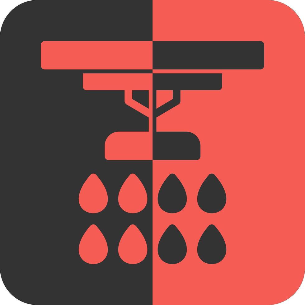 Sprinkler Red Inverse Icon vector