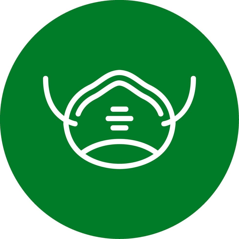 Dust Mask Outline Circle Icon vector