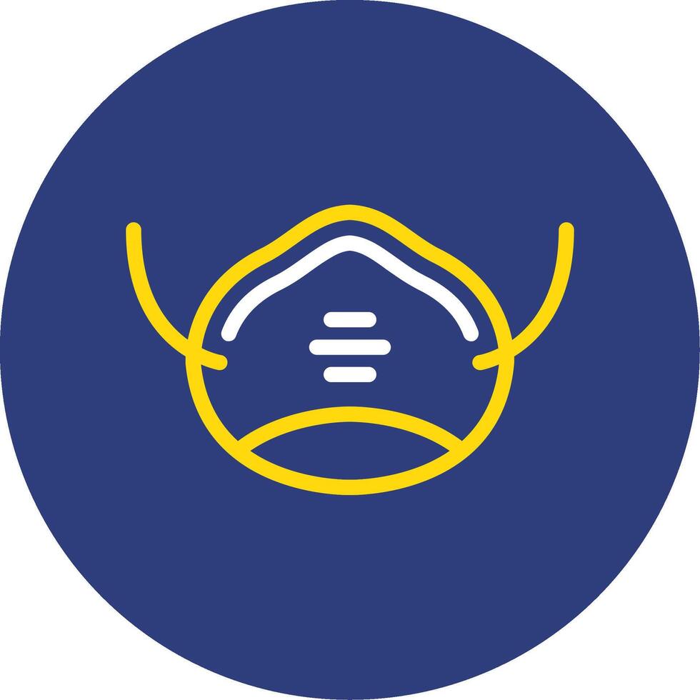 Dust Mask Dual Line Circle Icon vector