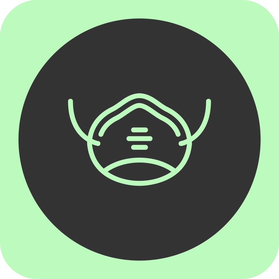 Dust Mask Linear Round Icon vector