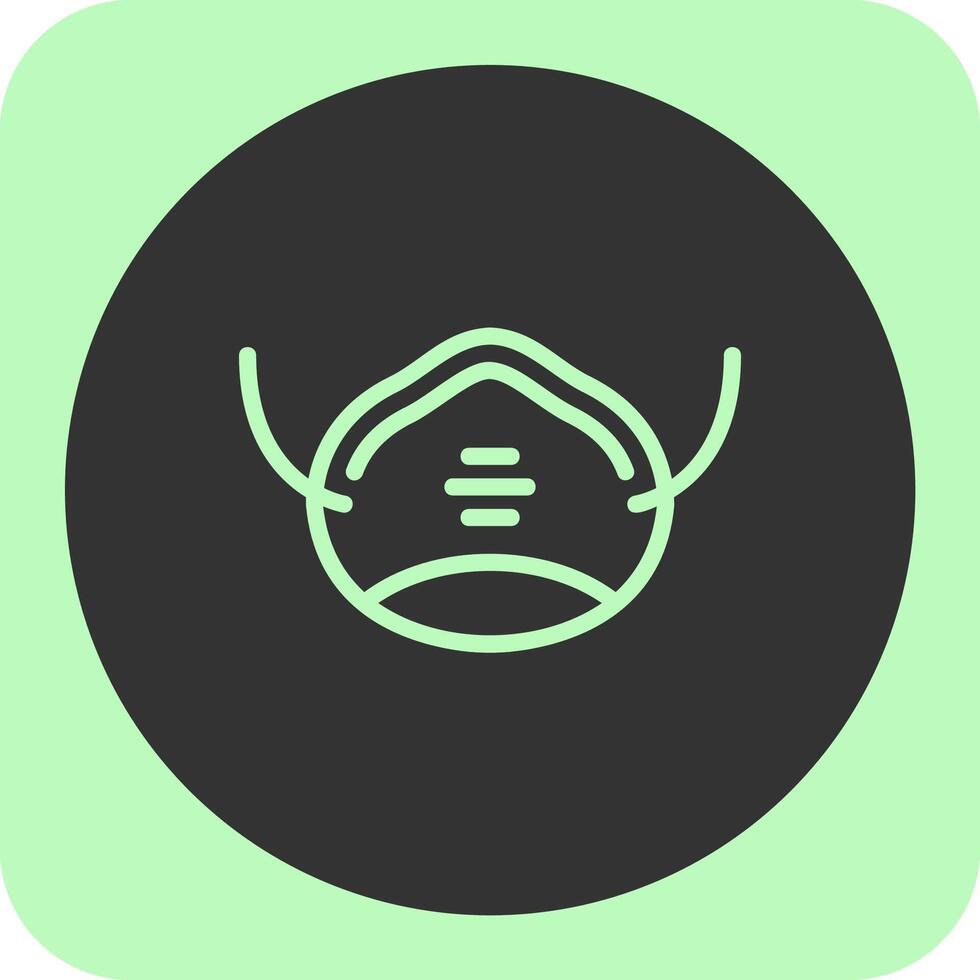 Dust Mask Linear Round Icon vector