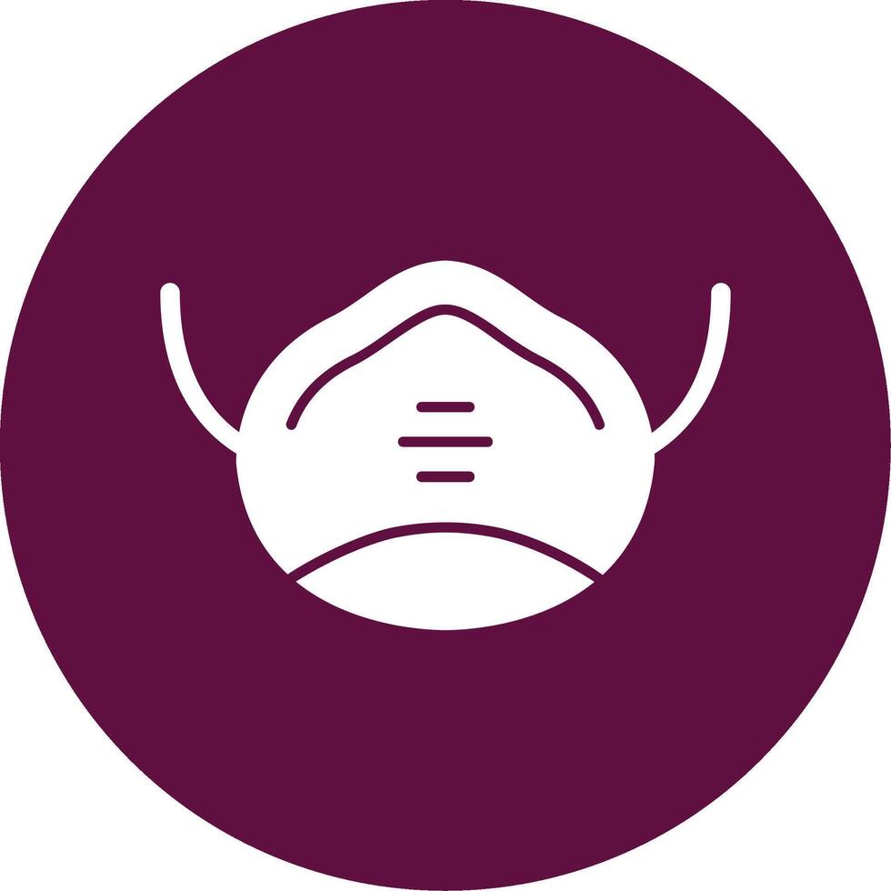 Dust Mask Glyph Circle Icon vector