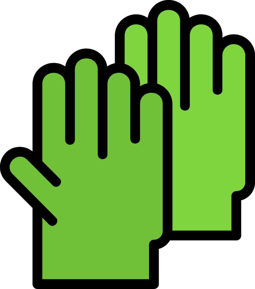 Safety Gloves Line Filled Icon vector