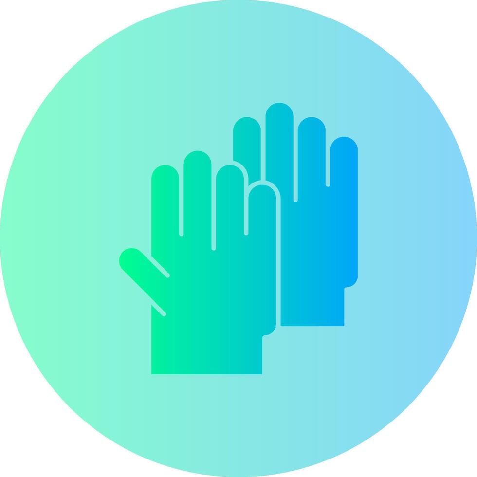 Safety Gloves Gradient Circle Icon vector