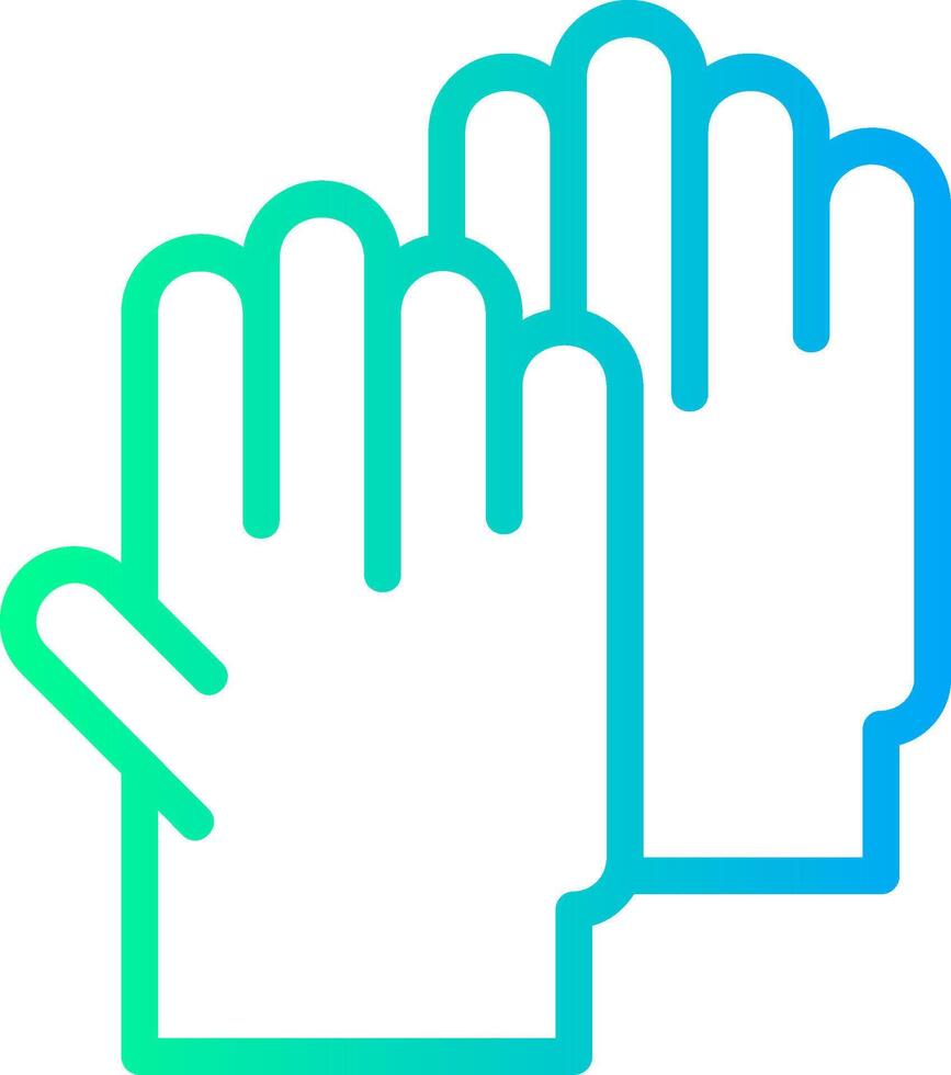 Safety Gloves Linear Gradient Icon vector