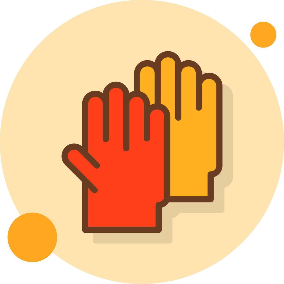 Safety Gloves Filled Shadow Circle Icon vector