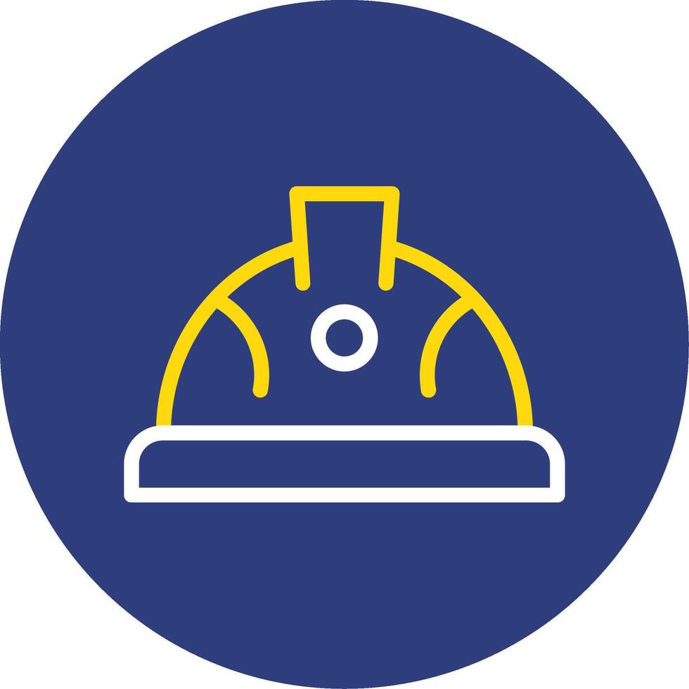 Hard Hat Dual Line Circle Icon vector