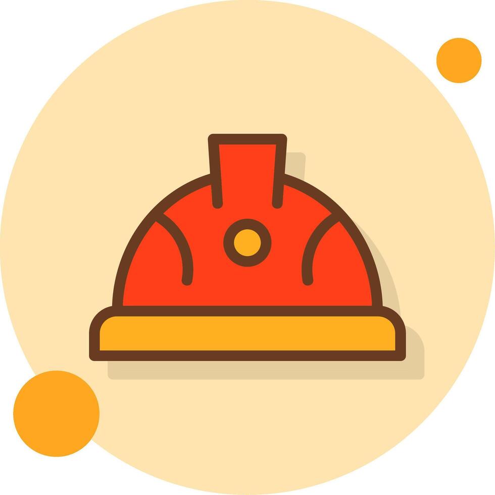 Hard Hat Filled Shadow Circle Icon vector