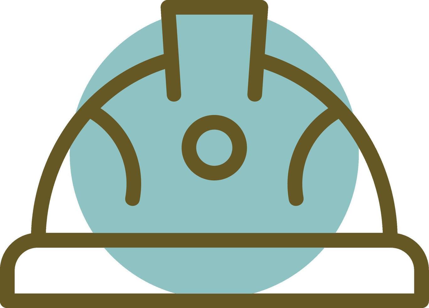 Hard Hat Linear Circle Icon vector