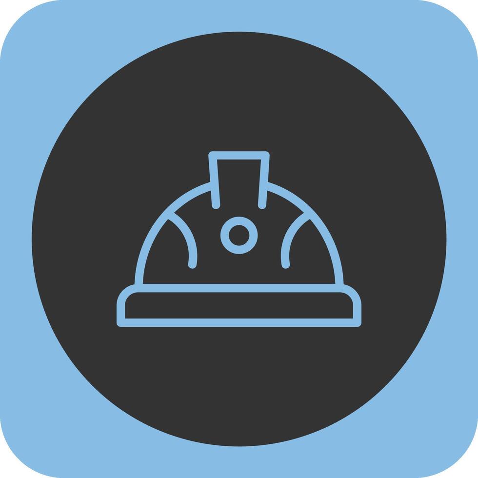 Hard Hat Linear Round Icon vector