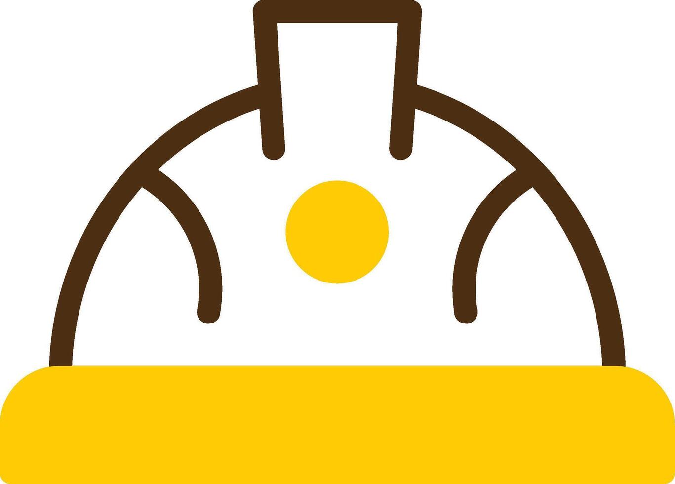 Hard Hat Yellow Lieanr Circle Icon vector