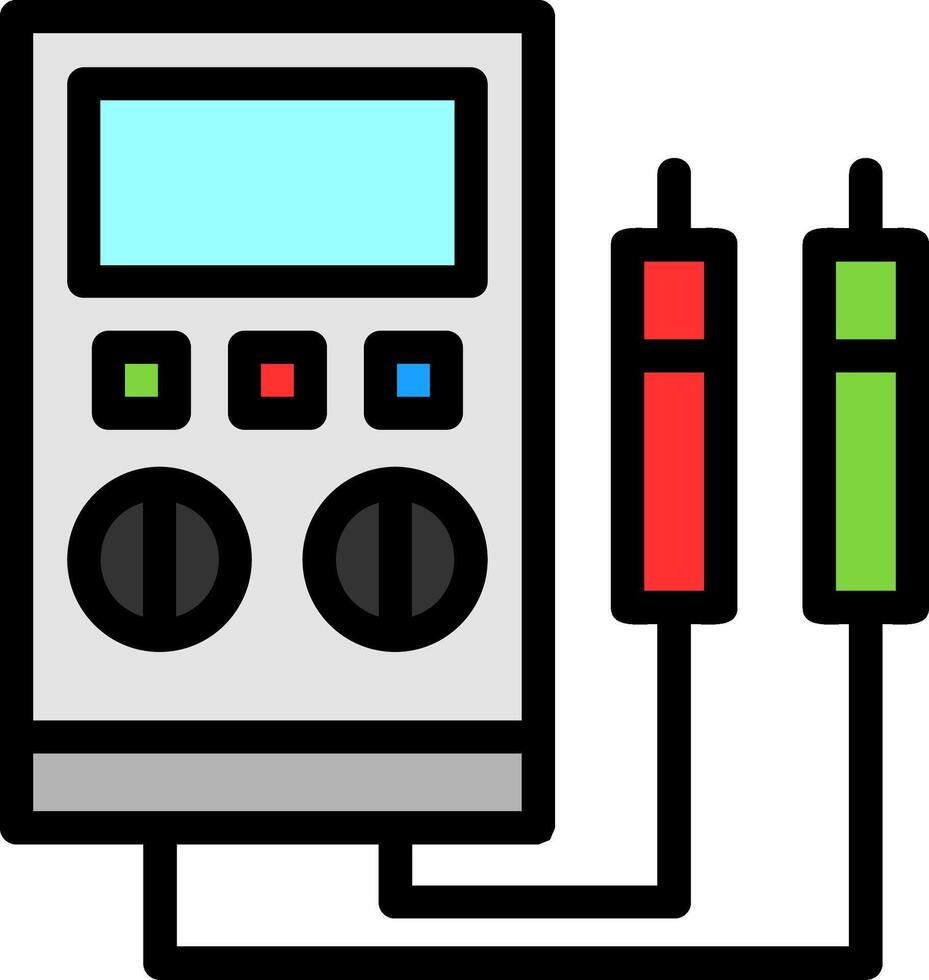 voltaje ensayador línea lleno icono vector