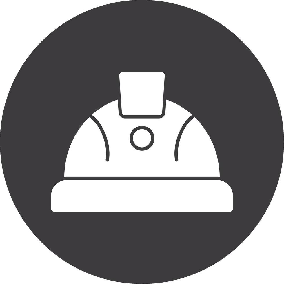 Hard Hat Glyph Circle Icon vector