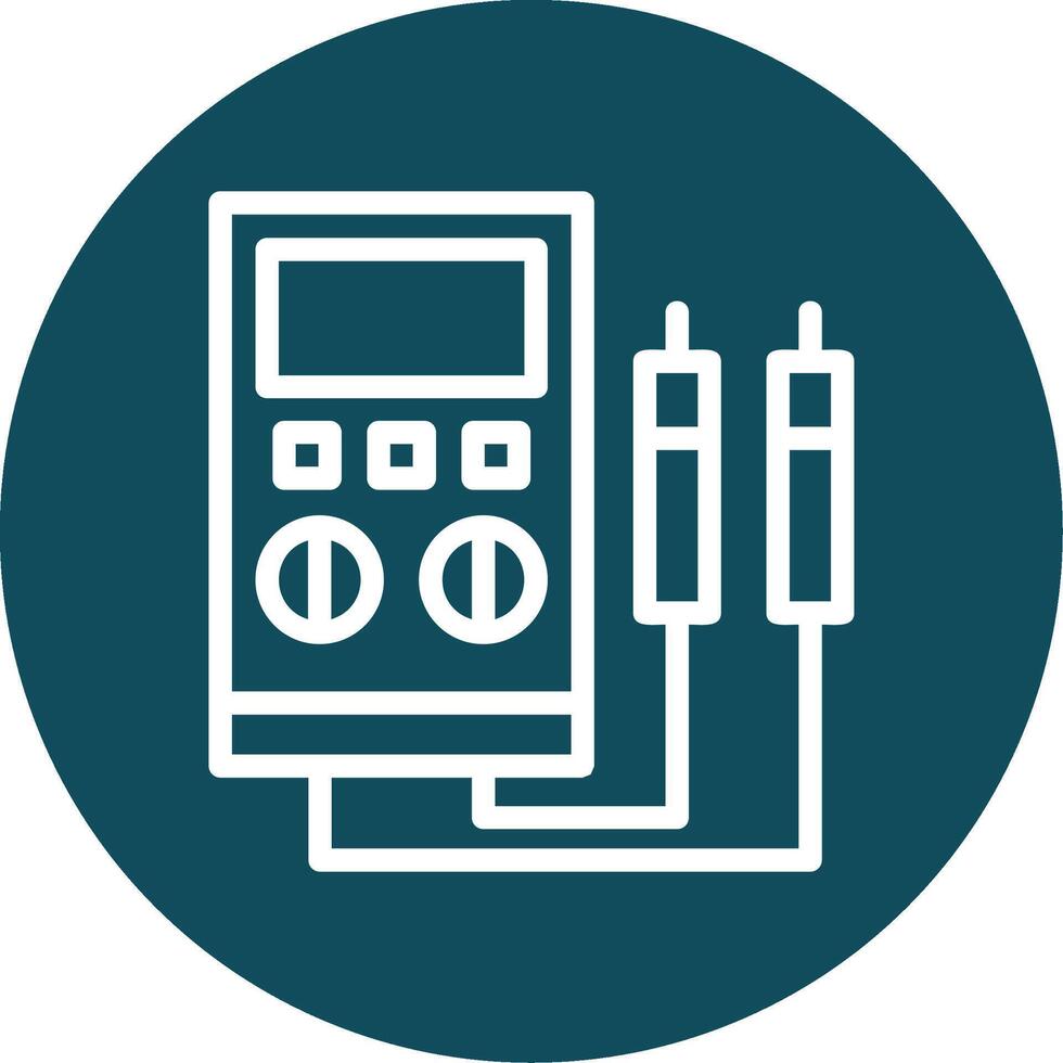 Voltage Tester Outline Circle Icon vector