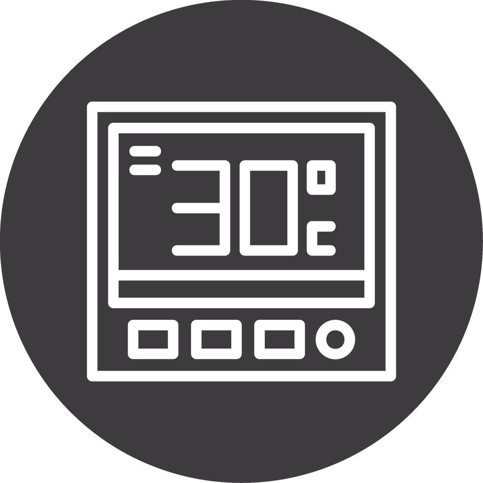 Thermostat Outline Circle Icon vector