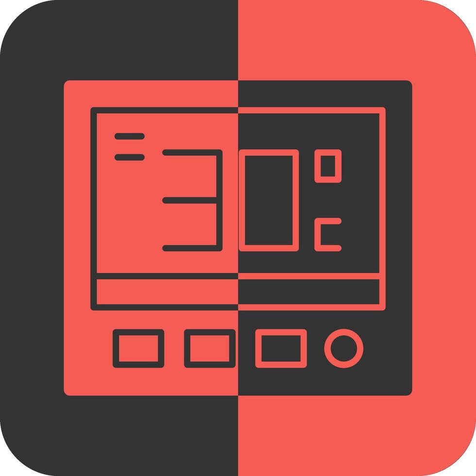 termostato rojo inverso icono vector