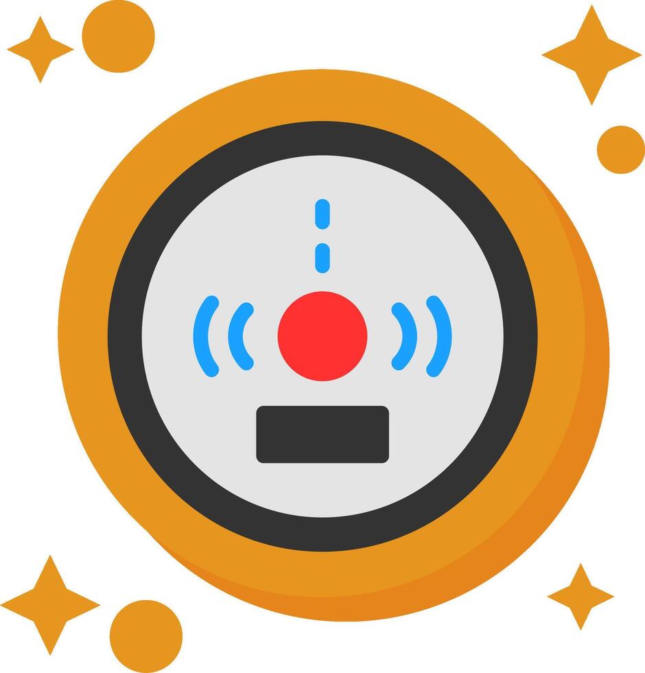 Carbon Monoxide Detector Tailed Color Icon vector