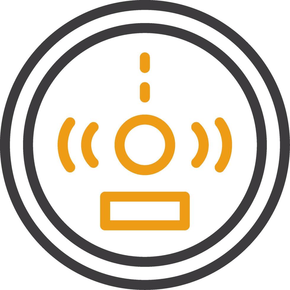 Carbon Monoxide Detector Line Circle Icon vector