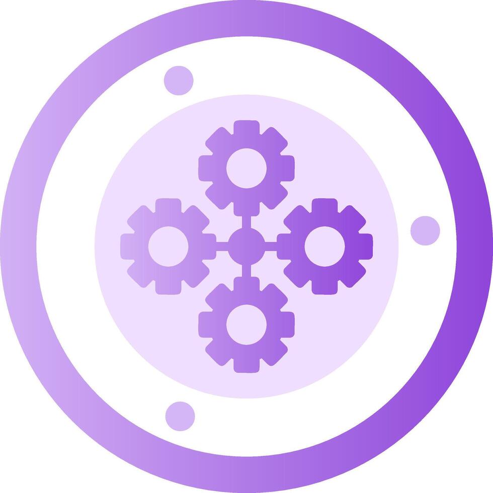 Gears symbolizing collaboration Glyph Gradient Icon vector