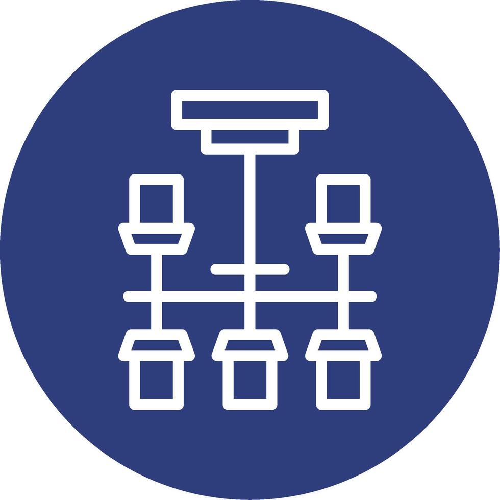 Chandelier Outline Circle Icon vector