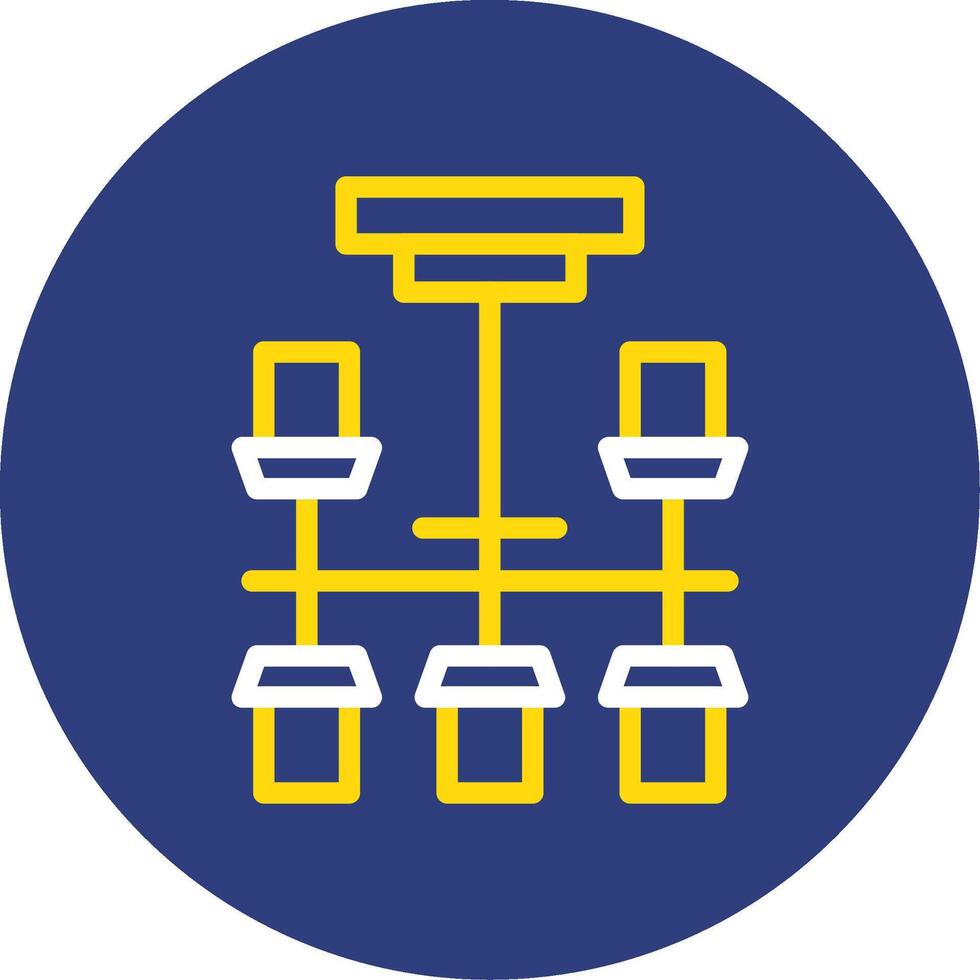 Chandelier Dual Line Circle Icon vector
