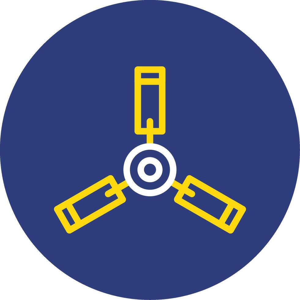 Ceiling Fan Dual Line Circle Icon vector