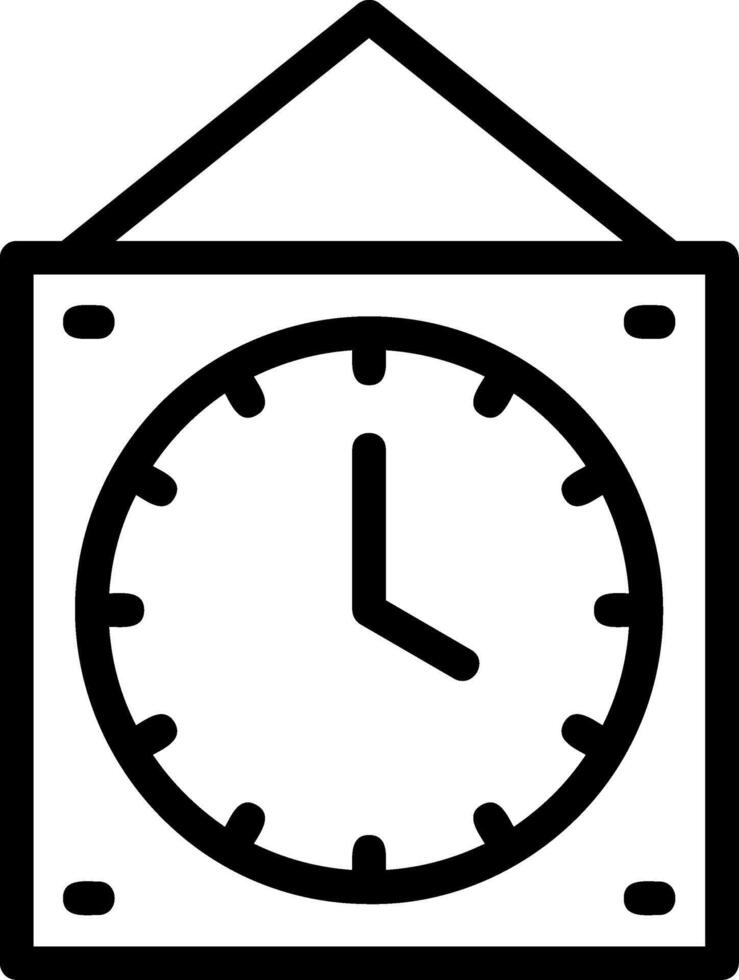 Wall Clock Line Icon vector