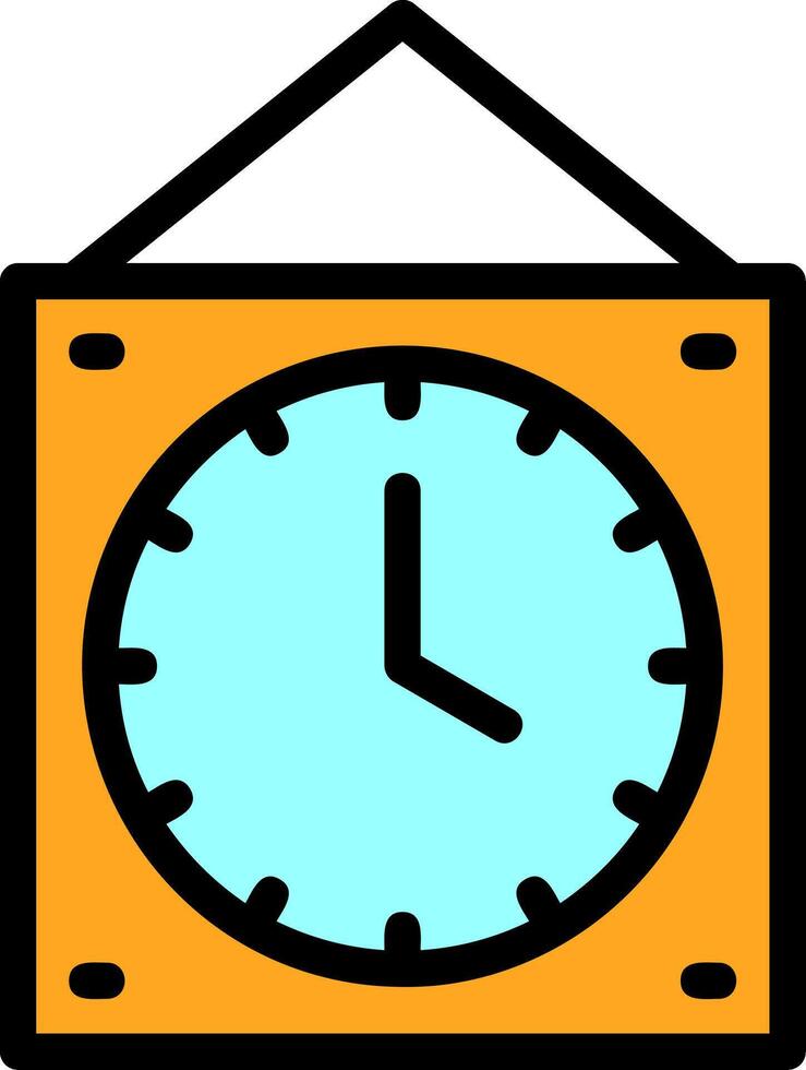Wall Clock Line Filled Icon vector