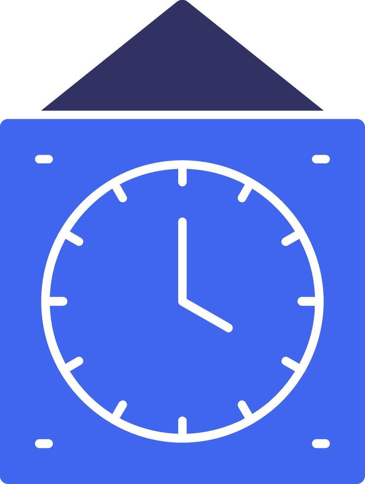 pared reloj sólido dos color icono vector