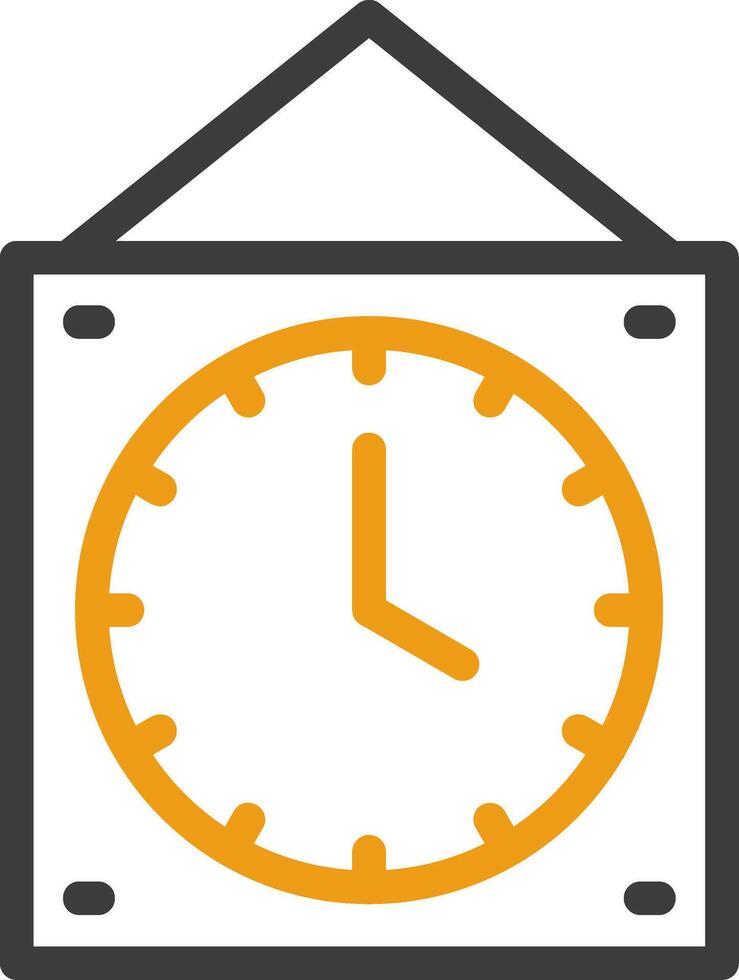 Wall Clock Line Circle Icon vector