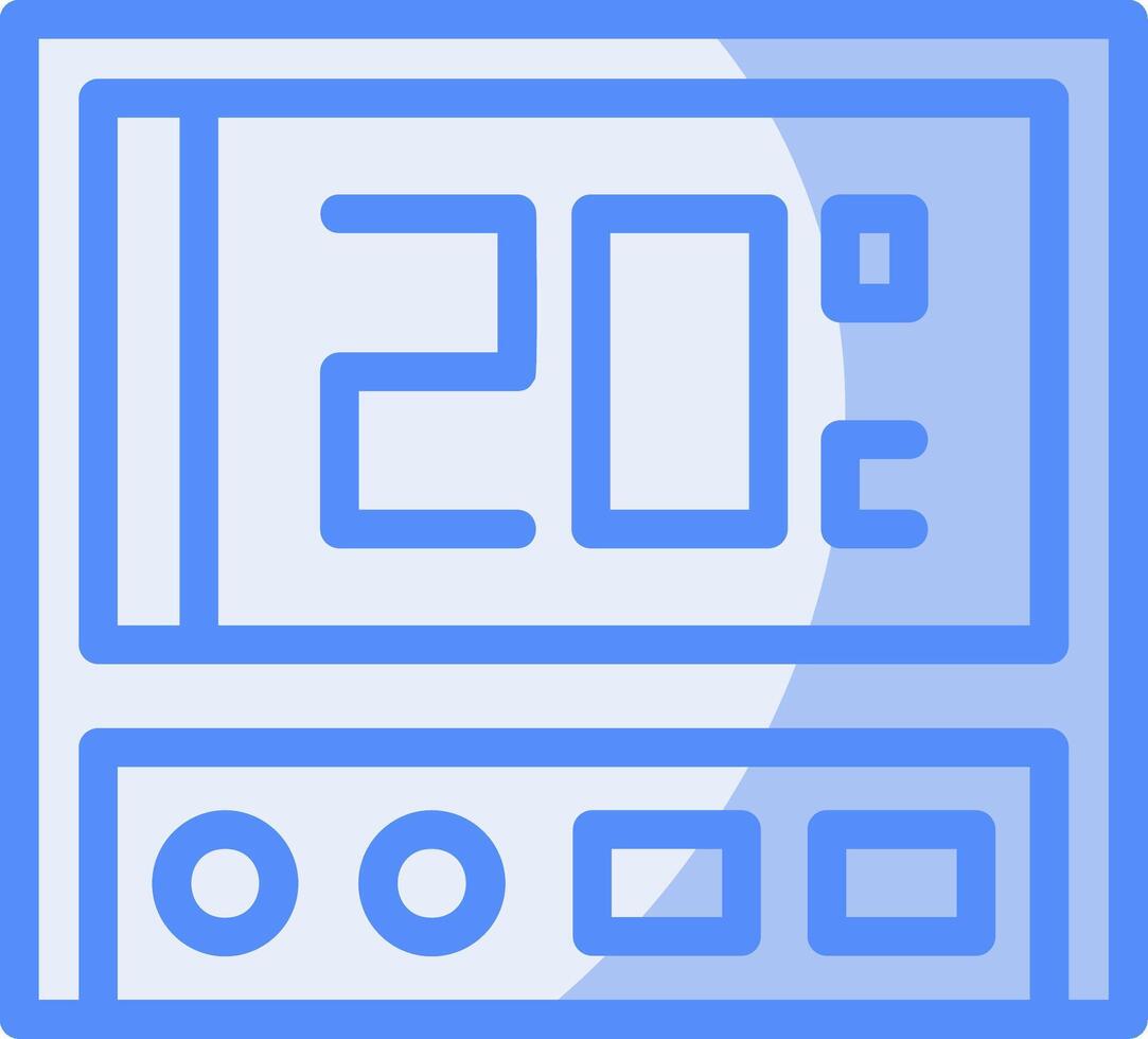 Thermostat Line Filled Blue Icon vector