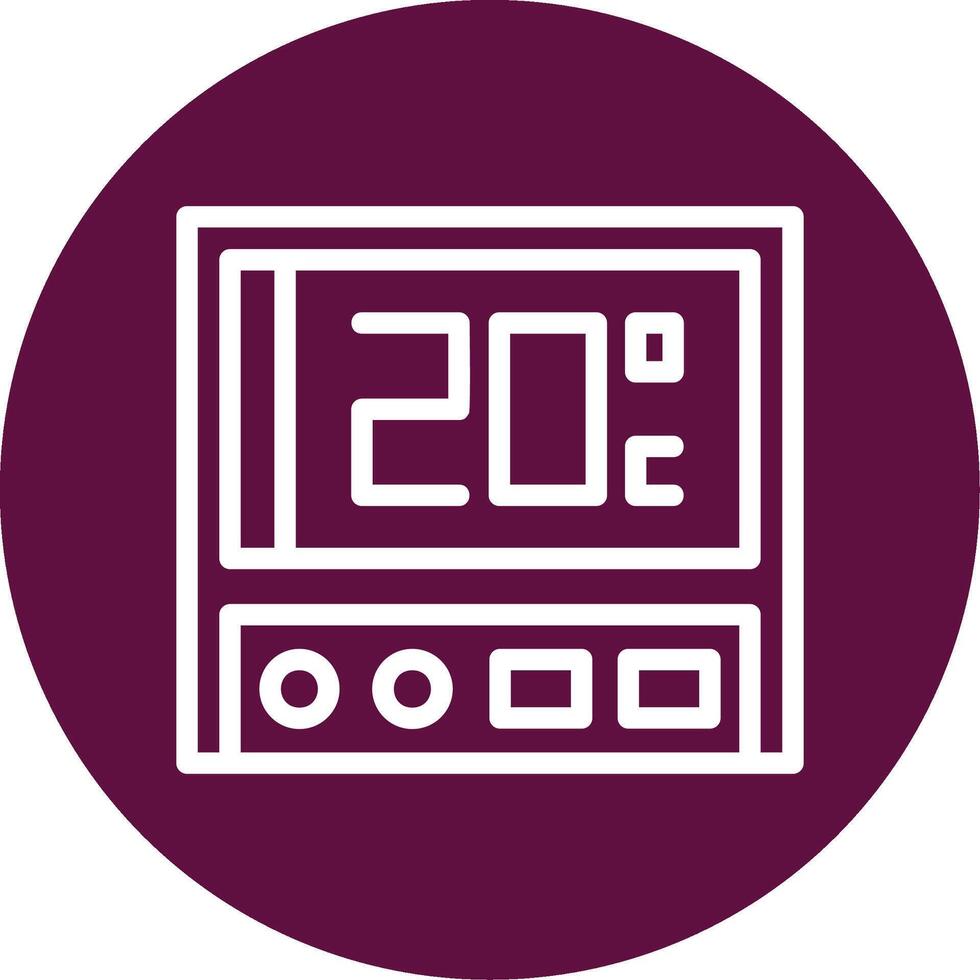 Thermostat Outline Circle Icon vector