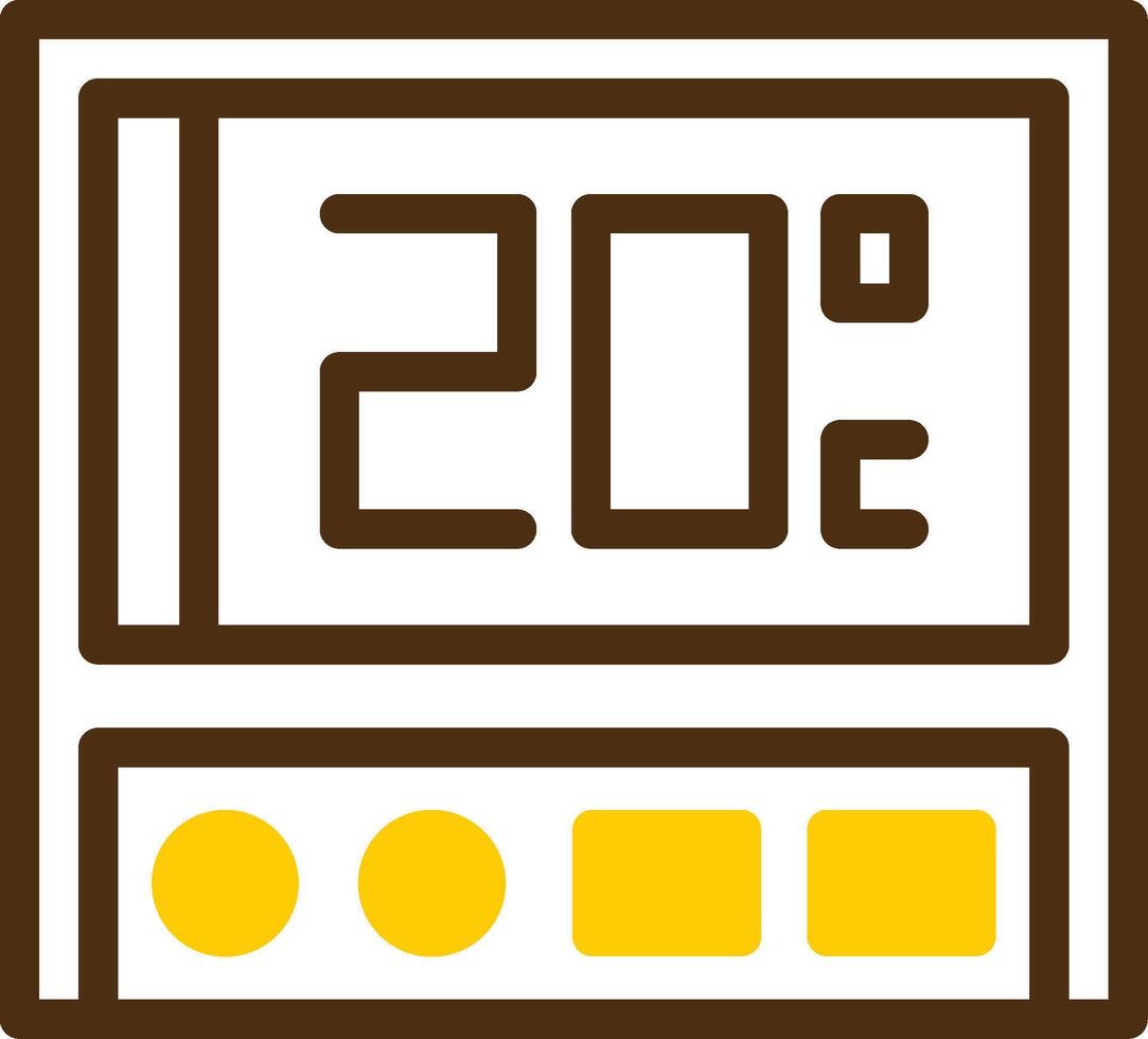 Thermostat Yellow Lieanr Circle Icon vector