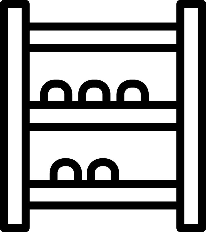 Shoe Rack Line Icon vector
