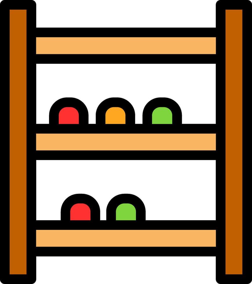 Shoe Rack Line Filled Icon vector