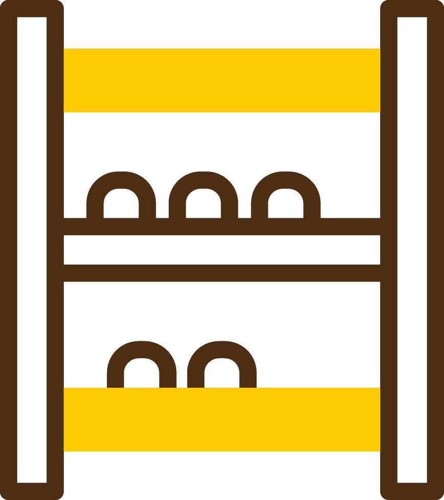 Shoe Rack Yellow Lieanr Circle Icon vector
