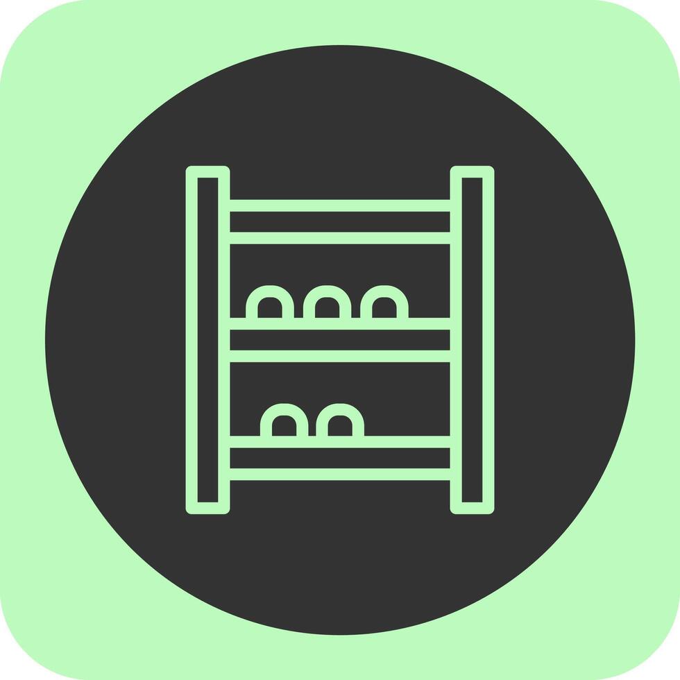 Shoe Rack Linear Round Icon vector