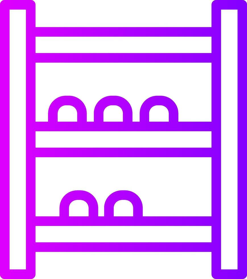 Shoe Rack Linear Gradient Icon vector