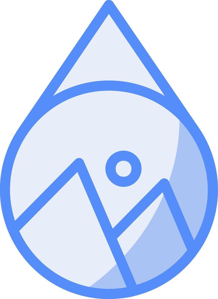 Picture Frame Line Filled Blue Icon vector