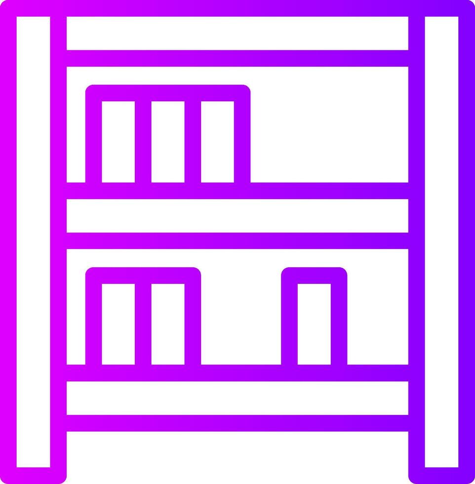 Bookshelf Linear Gradient Icon vector
