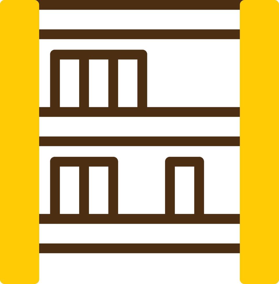 Bookshelf Yellow Lieanr Circle Icon vector
