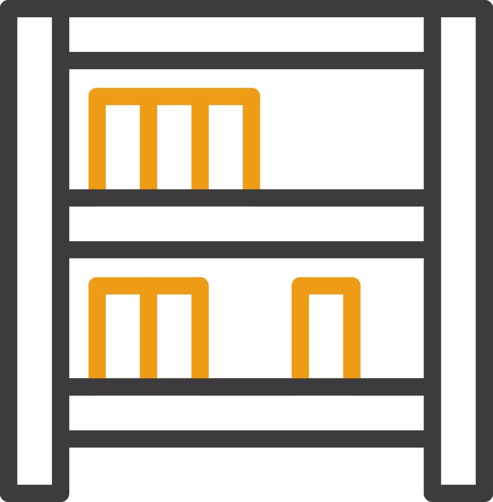 Bookshelf Line Circle Icon vector