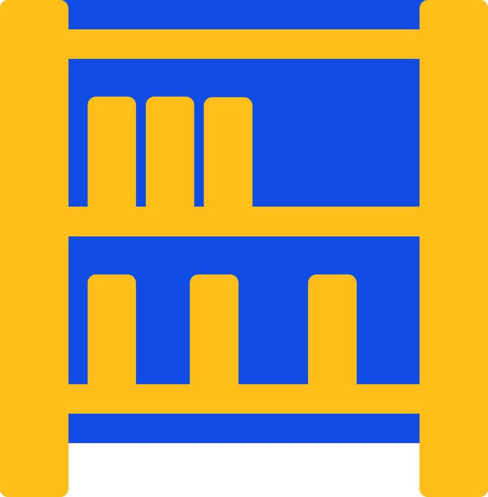 Bookshelf Flat Two Color Icon vector