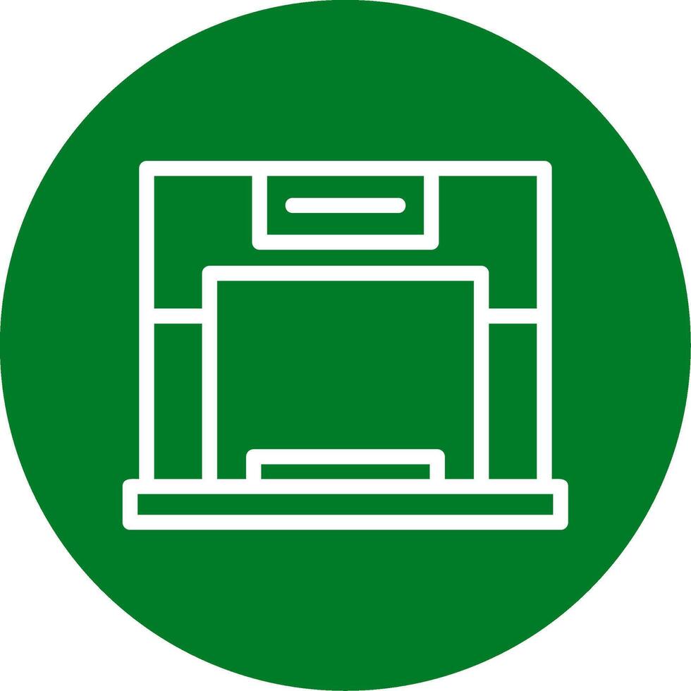 Fireplace Outline Circle Icon vector